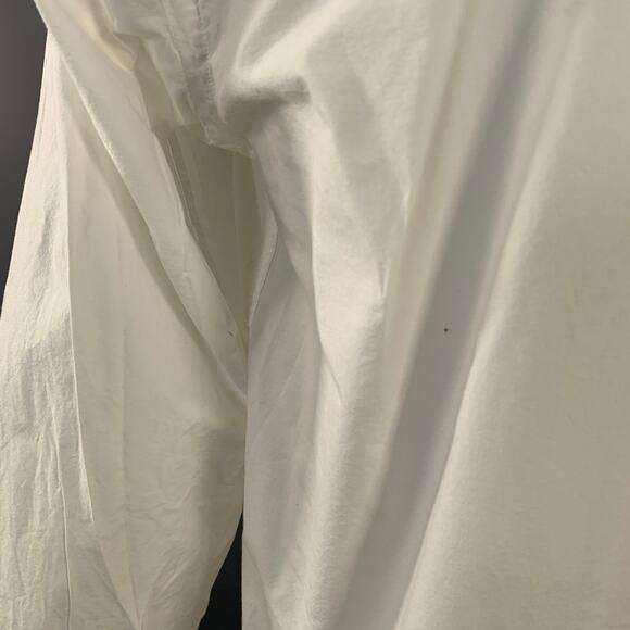 MERZ B. SCHWANEN Size XL White Cotton One Pocket Relaxed Fit Long Sleeve Shirt - Picture 4 of 10